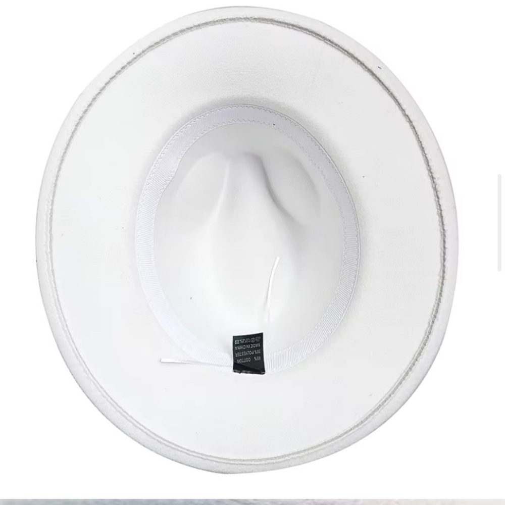 Trendy western ranch/ farmers boho hat in vanilla white summer perfect - Picture 4 of 8